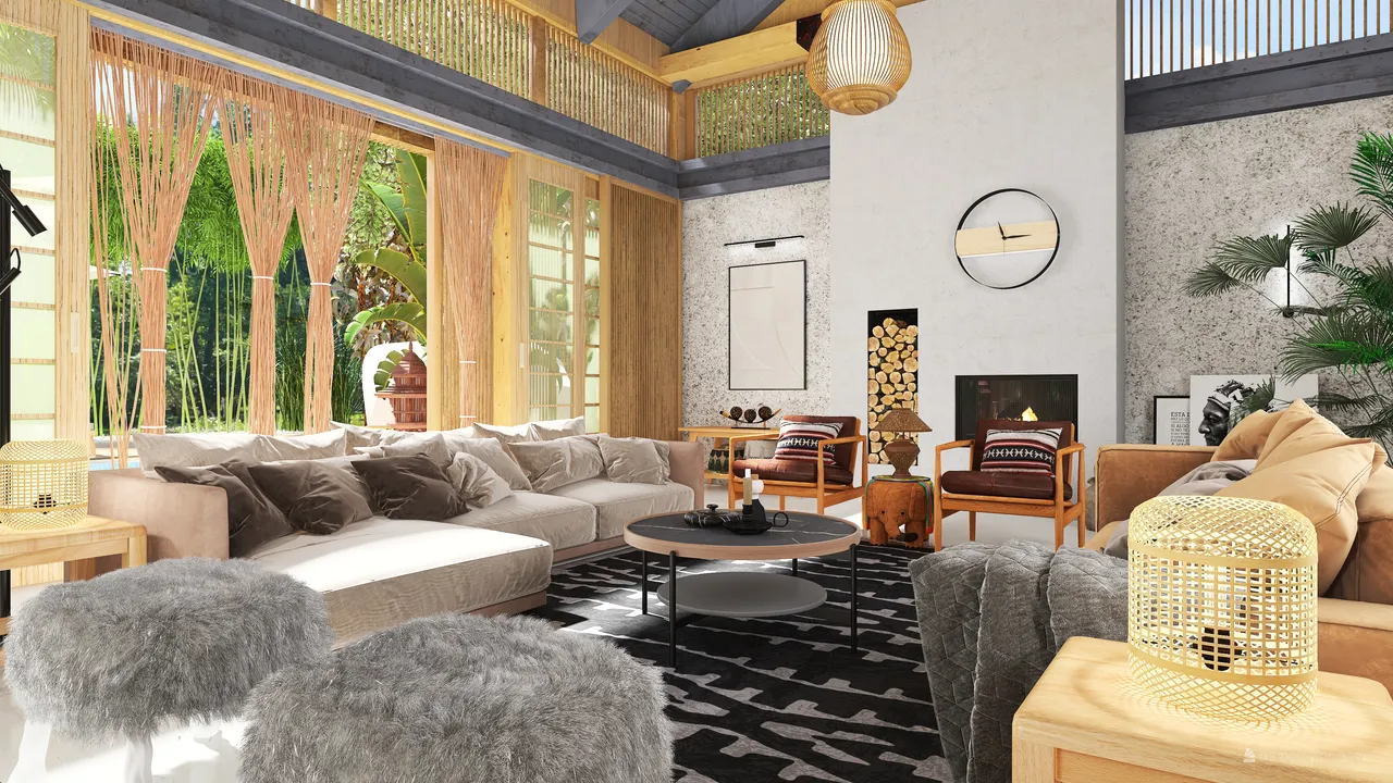 StyleOther Traditional Asian TropicalTheme Harmony ColorScemeOther Beige 3d design renderings