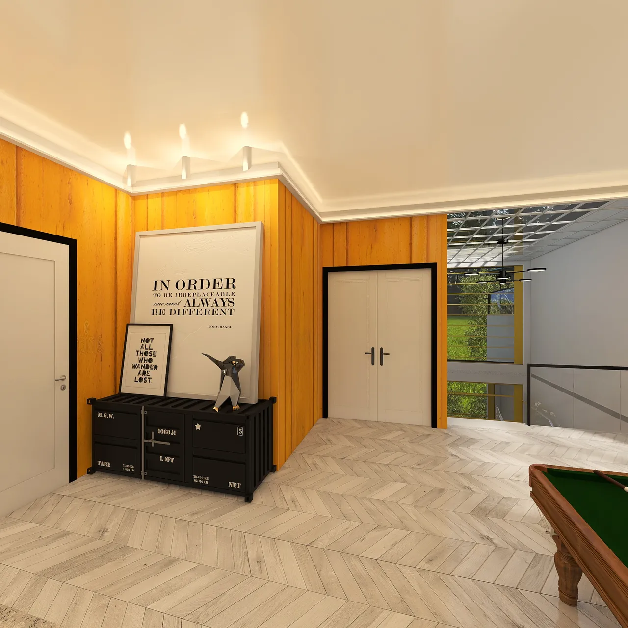 #HSDA2021Residential Unusual yellow 3d design renderings
