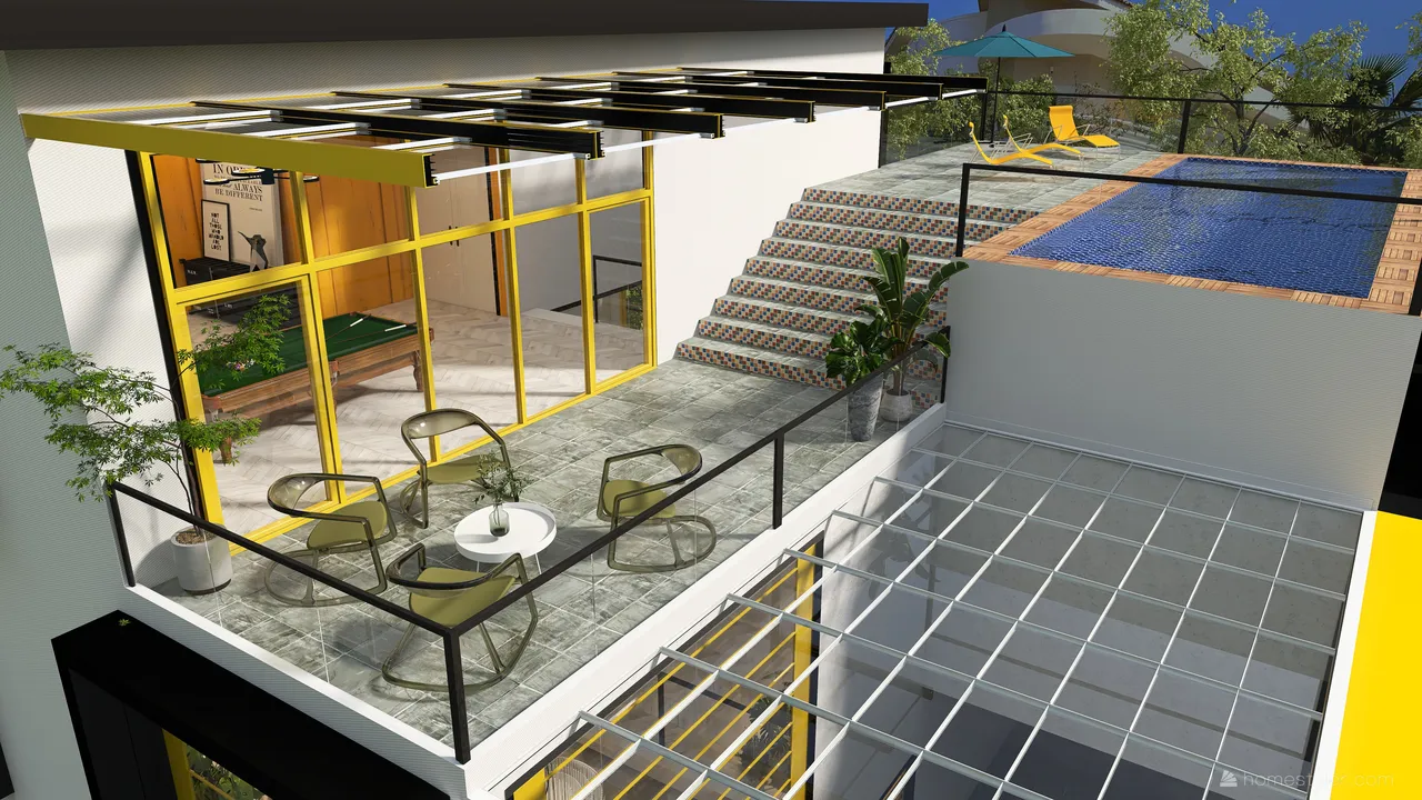 #HSDA2021Residential Unusual yellow 3d design renderings