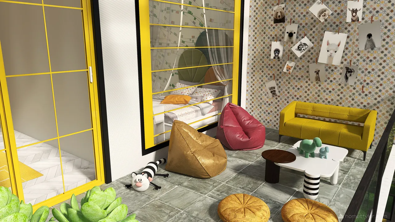 #HSDA2021Residential Unusual yellow 3d design renderings