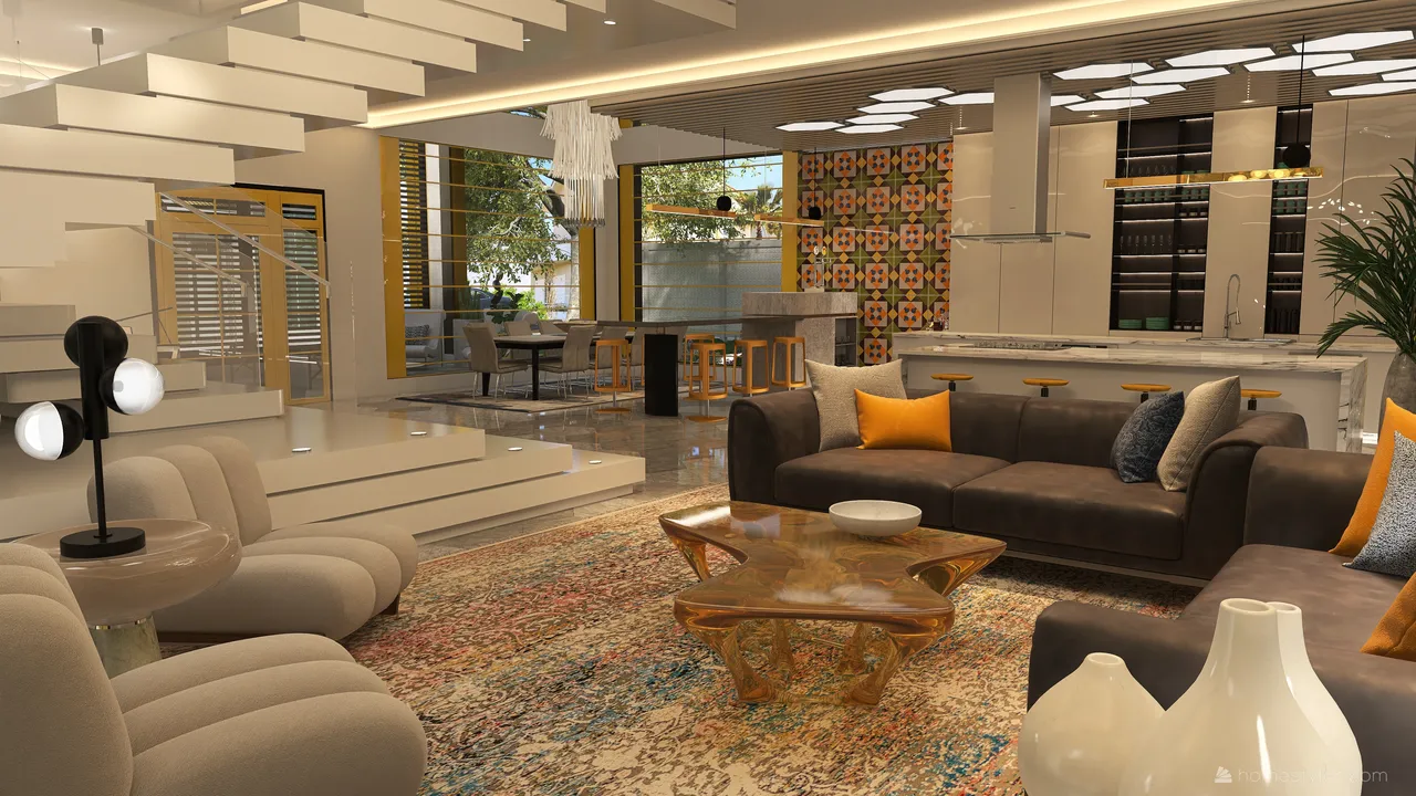 #HSDA2021Residential Unusual yellow 3d design renderings