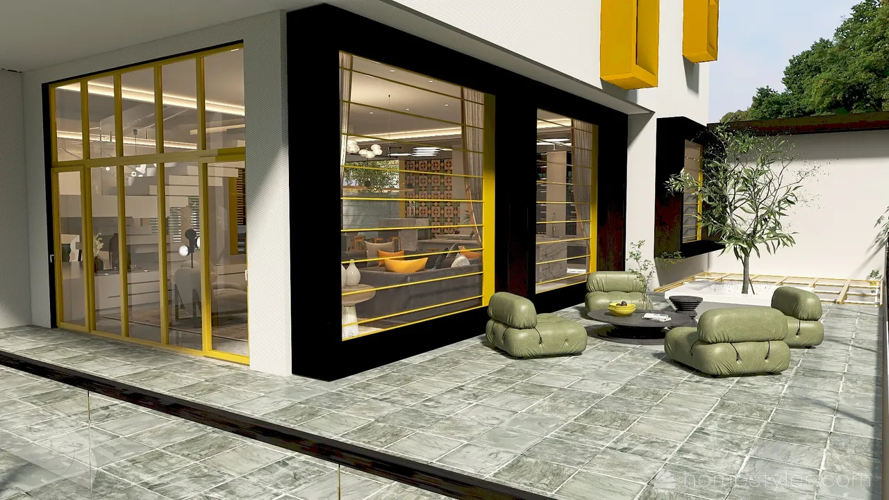#HSDA2021Residential Unusual yellow 3d design renderings