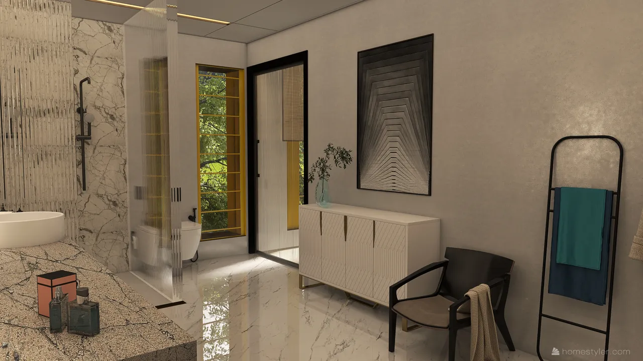 #HSDA2021Residential Unusual yellow 3d design renderings
