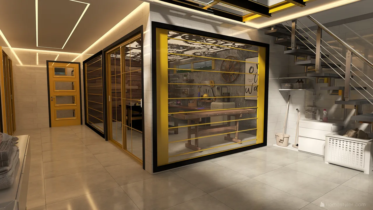 #HSDA2021Residential Unusual yellow 3d design renderings