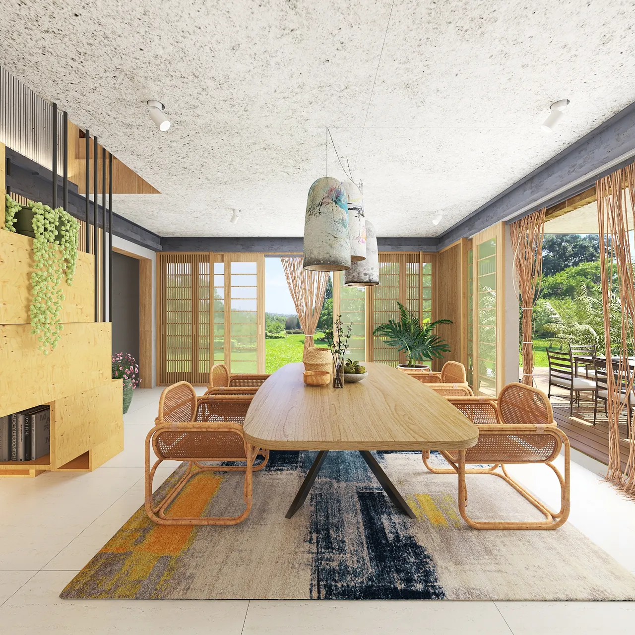 StyleOther Traditional Asian TropicalTheme Harmony ColorScemeOther Beige 3d design renderings
