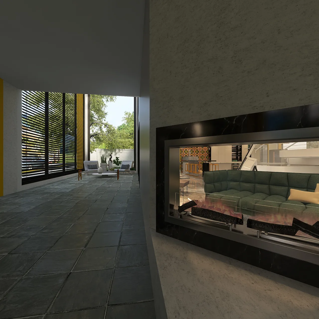 #HSDA2021Residential Unusual yellow 3d design renderings