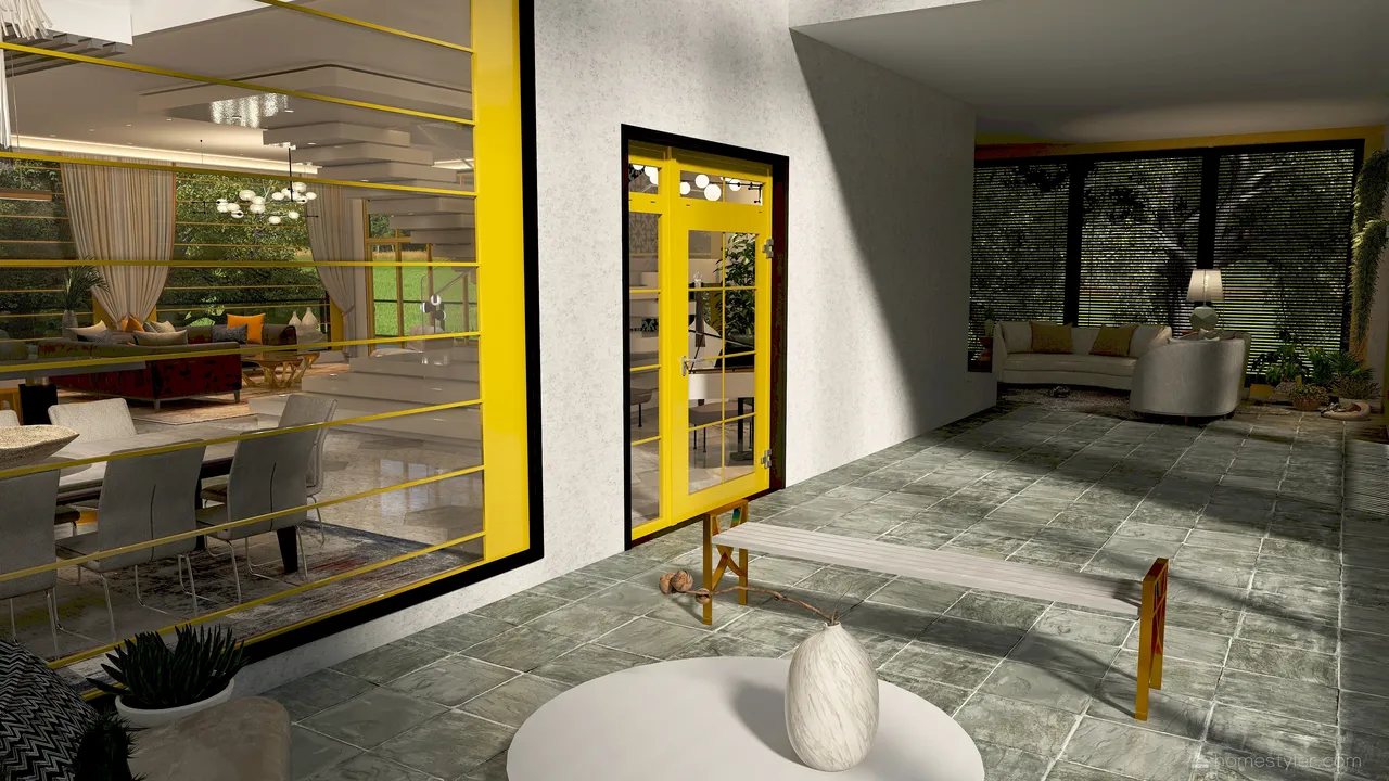 #HSDA2021Residential Unusual yellow 3d design renderings
