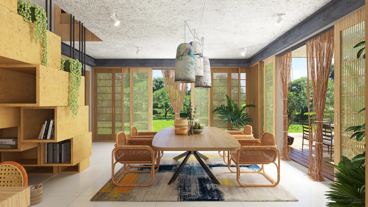 StyleOther Traditional Asian TropicalTheme Harmony ColorScemeOther Beige 3d design renderings
