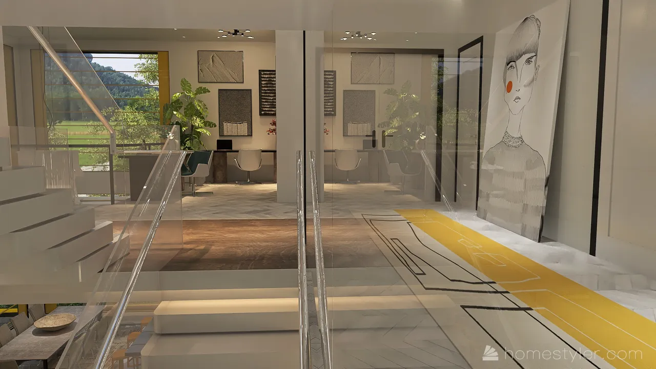 #HSDA2021Residential Unusual yellow 3d design renderings
