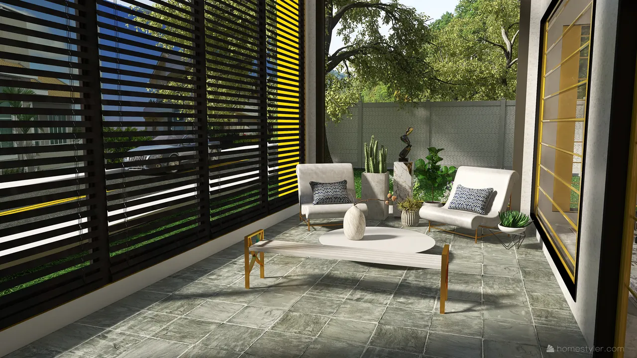 #HSDA2021Residential Unusual yellow 3d design renderings