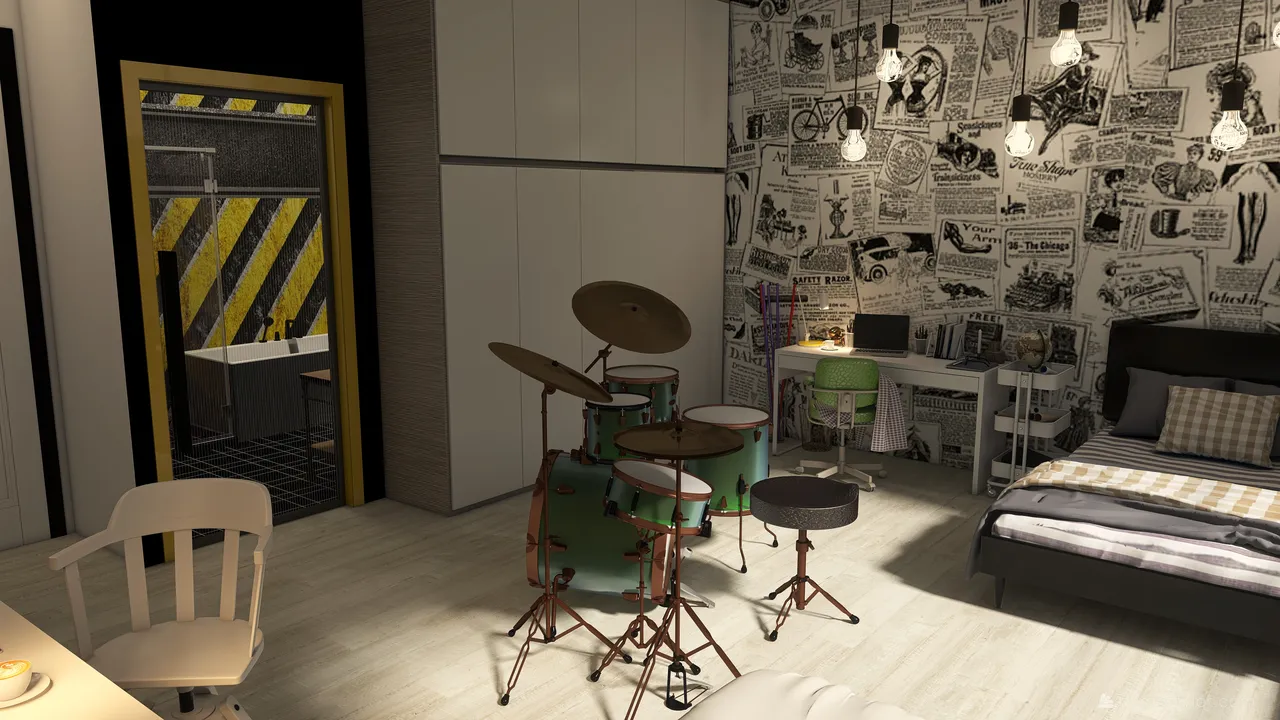 #HSDA2021Residential Unusual yellow 3d design renderings