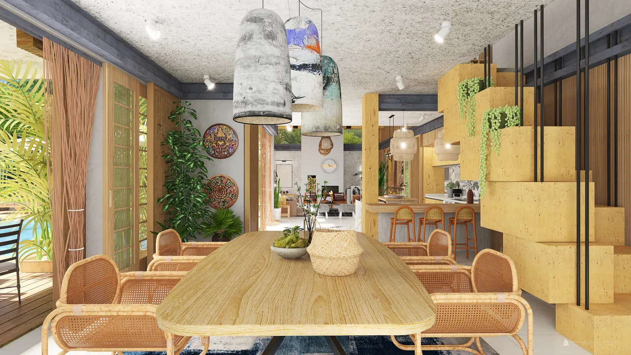 StyleOther Traditional Asian TropicalTheme Harmony ColorScemeOther Beige 3d design renderings