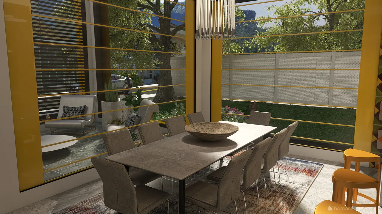 #HSDA2021Residential Unusual yellow 3d design renderings