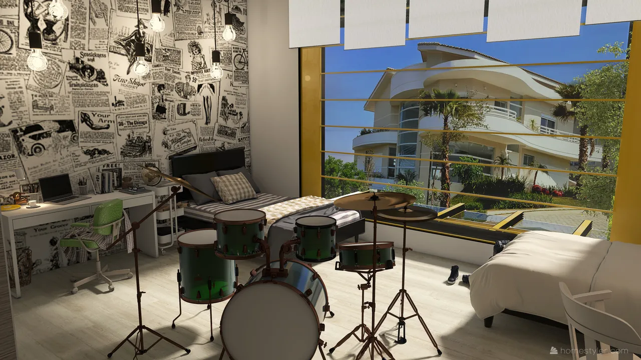 #HSDA2021Residential Unusual yellow 3d design renderings