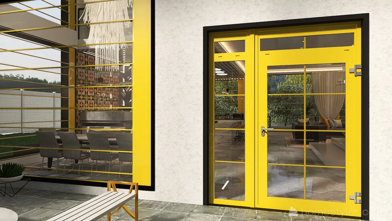 #HSDA2021Residential Unusual yellow 3d design renderings