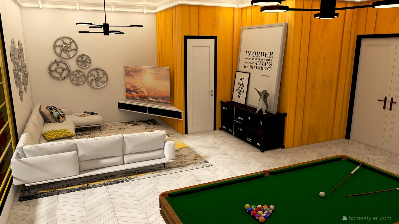 #HSDA2021Residential Unusual yellow 3d design renderings