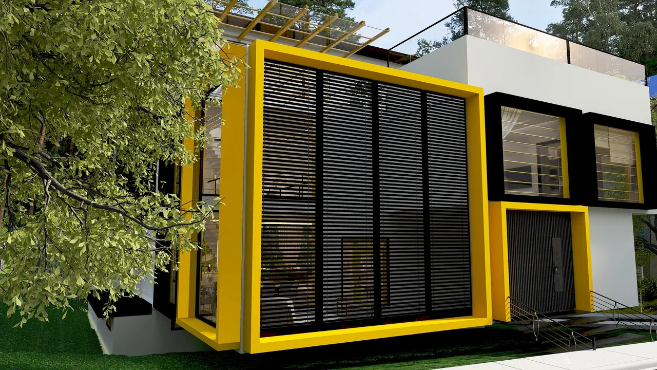 #HSDA2021Residential Unusual yellow 3d design renderings