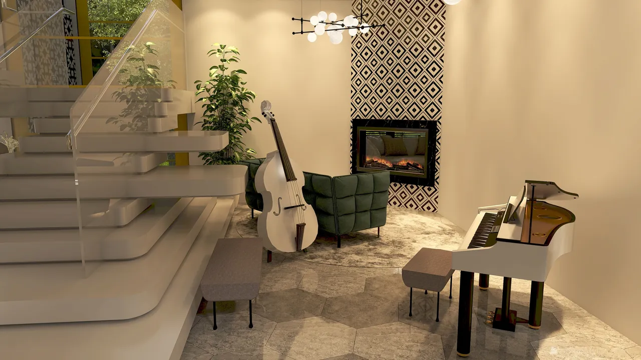 #HSDA2021Residential Unusual yellow 3d design renderings