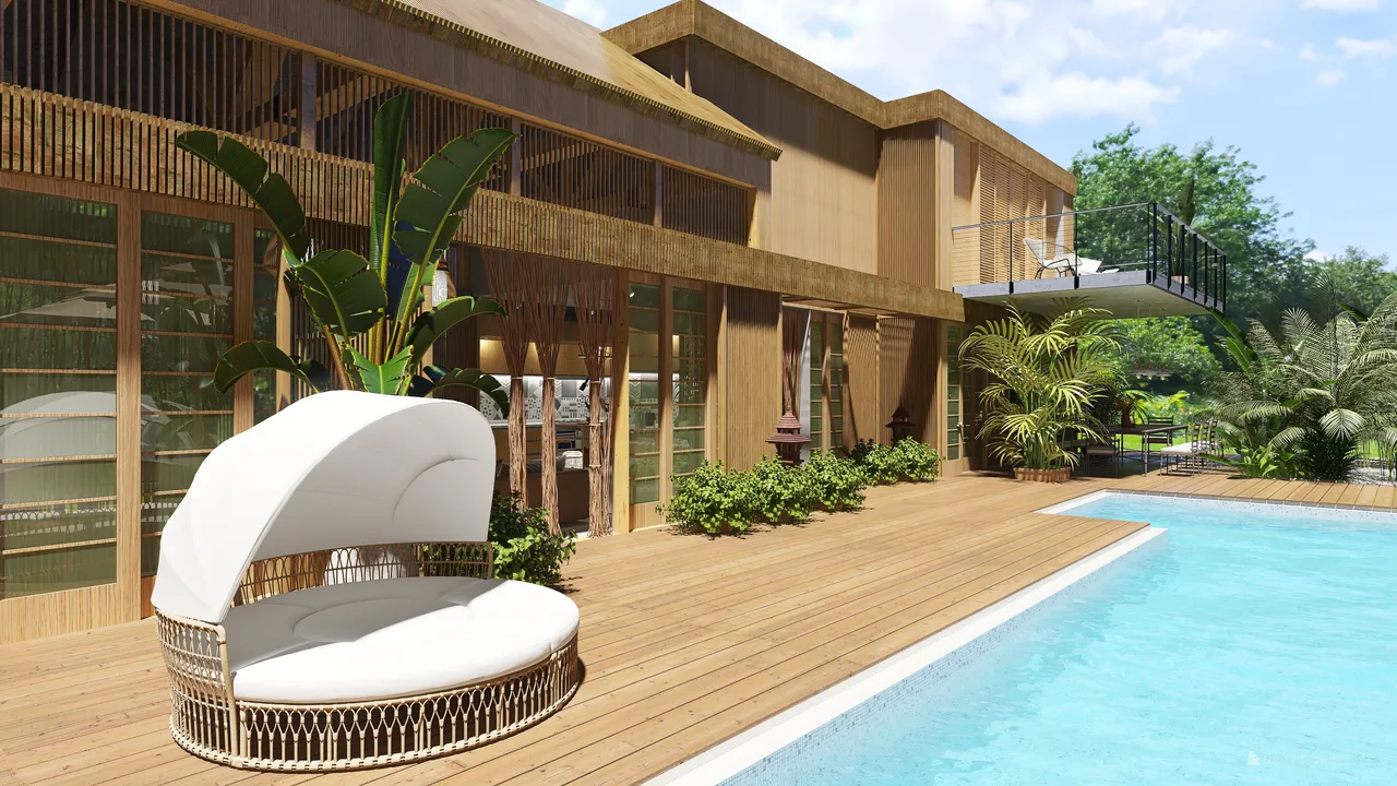 StyleOther Traditional Asian TropicalTheme Harmony ColorScemeOther Beige 3d design renderings