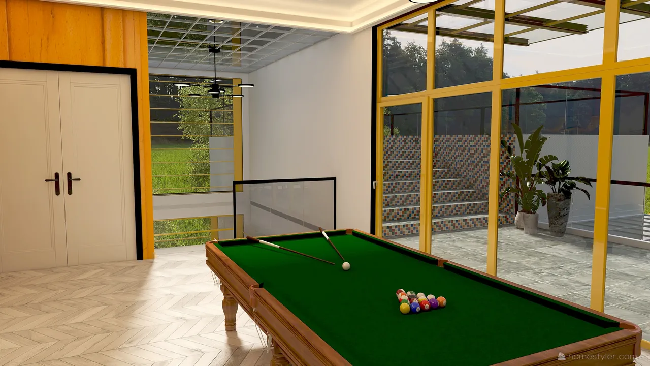 #HSDA2021Residential Unusual yellow 3d design renderings
